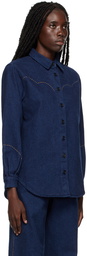 Baserange SSENSE Exclusive Blue Vecto Denim Shirt