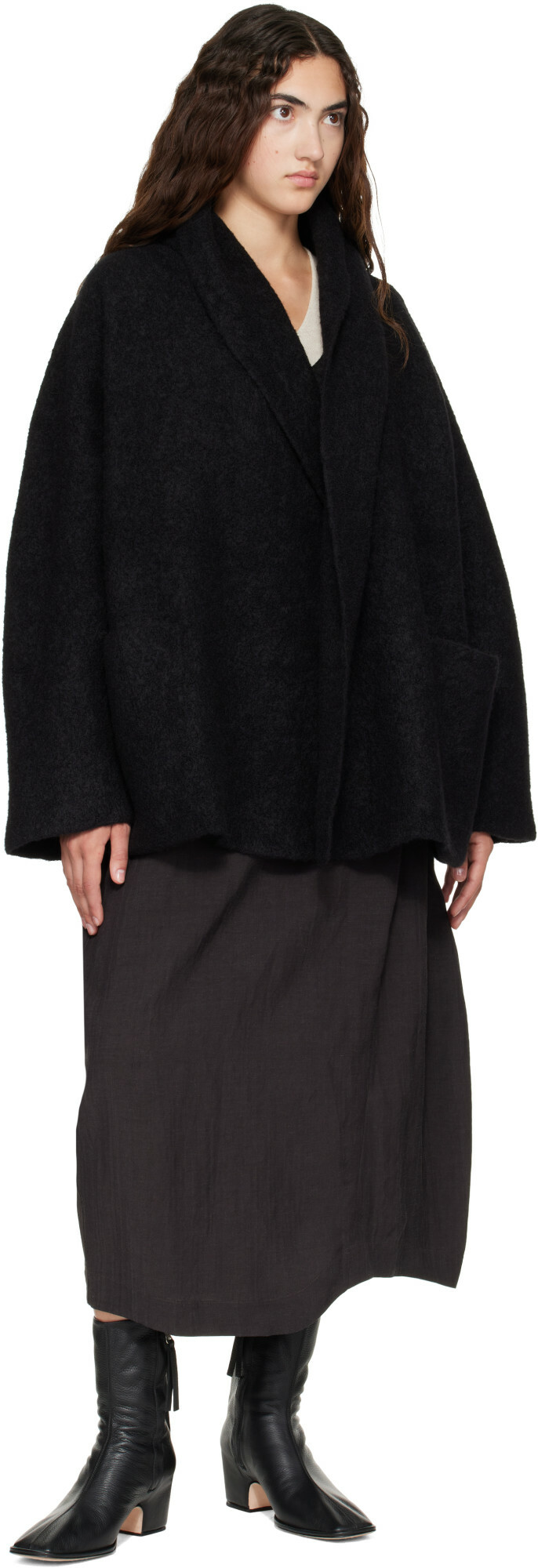 Lauren Manoogian Black Double Face Coat