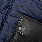GR-Uniforma Check Nylon & Synthetic Leather Puffer Jacket