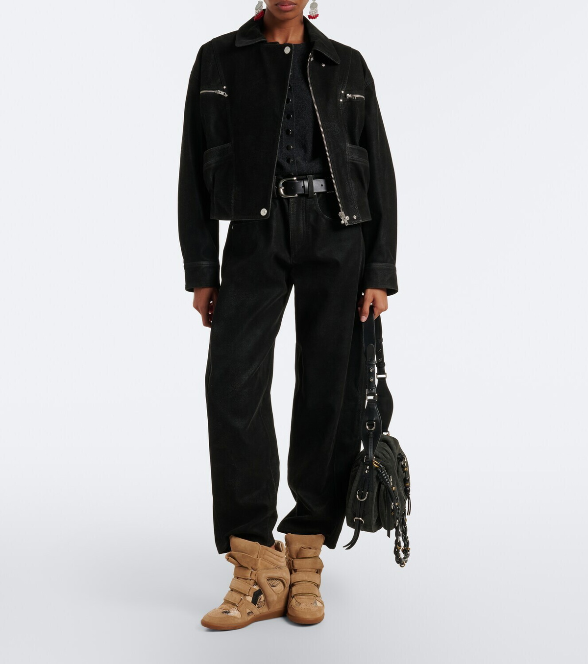 Isabel Marant Bekett leather and suede wedge sneakers