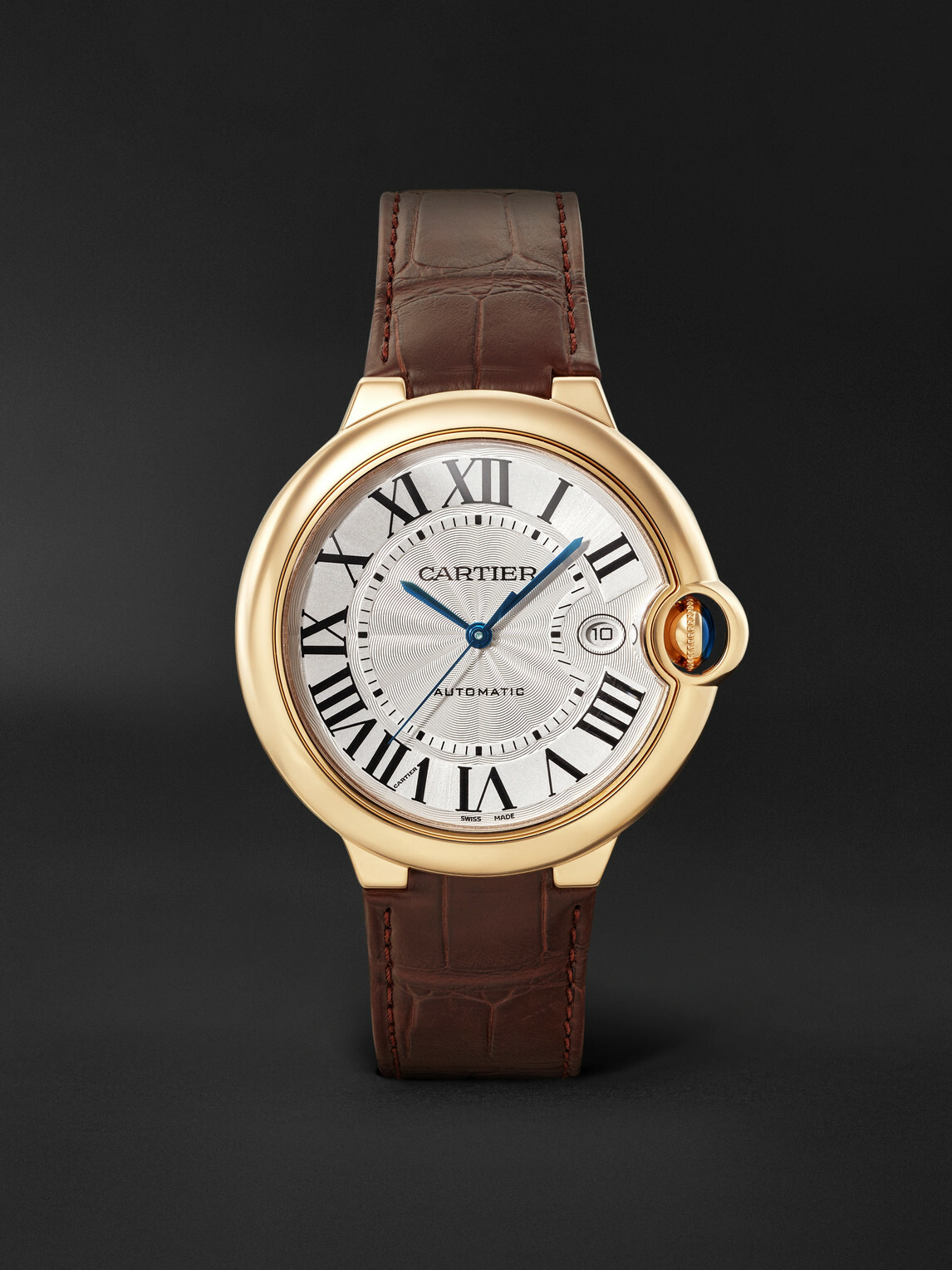Cartier - Ballon Bleu de Cartier Automatic 42mm 18-Karat Pink Gold and Alligator Watch, Ref. No. CRWGBB0030