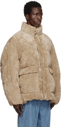 WOOYOUNGMI Beige Velvet Down Jacket