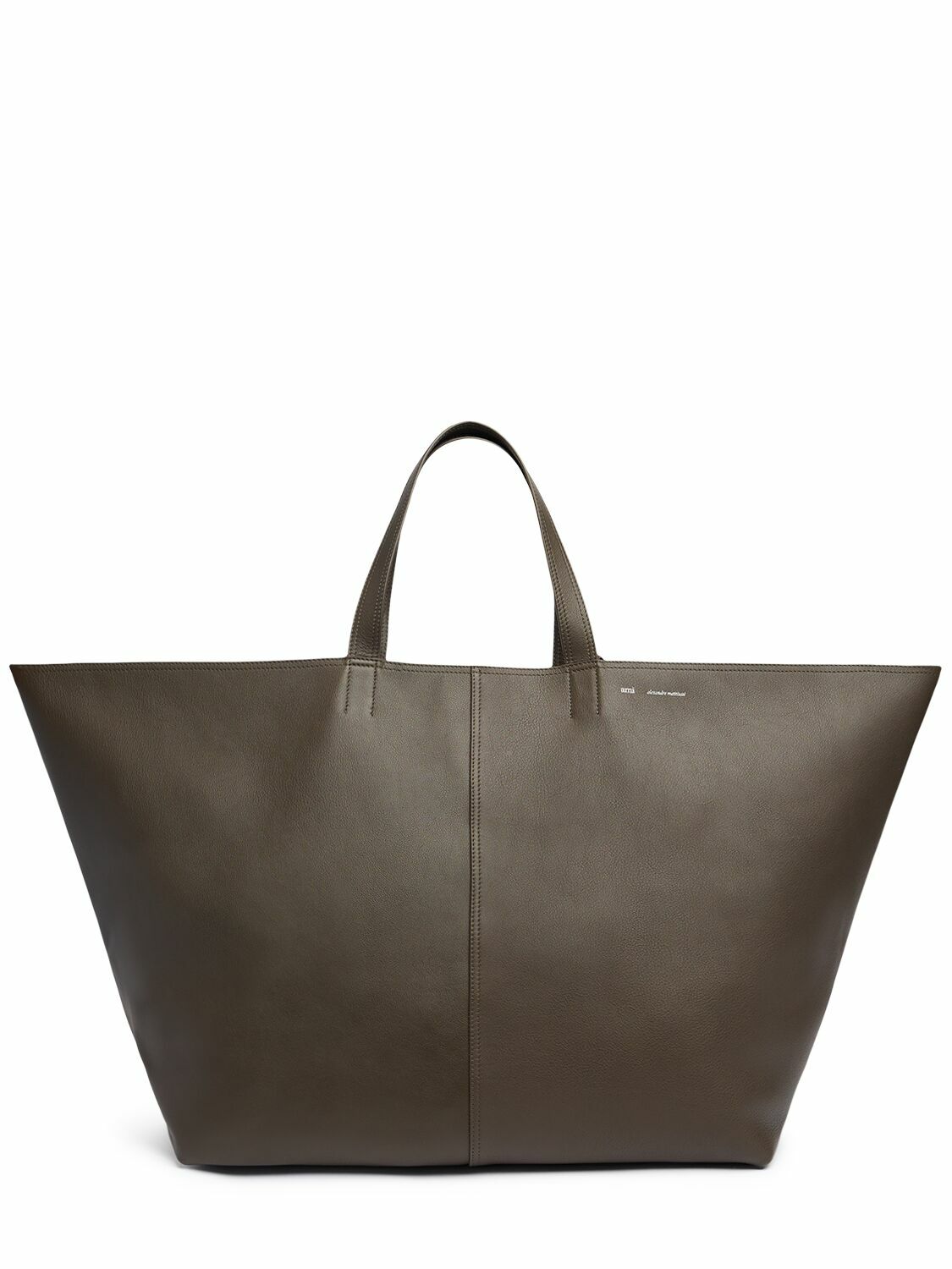 AMI PARIS Midi Maxi Smooth Leather Tote Bag