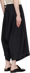 132 5. ISSEY MIYAKE Black Unified Half Cubes Trousers