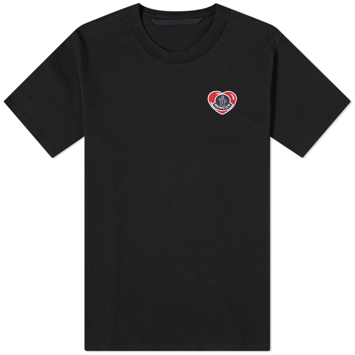 Photo: Moncler Men's Heart Logo T-Shirt in Black