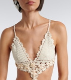 Retrofête Aisola cotton-blend crochet minidress