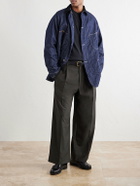 OrSlow - Corduroy-Trimmed Denim Jacket - Blue