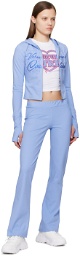 Versace Jeans Couture Blue Crystal-Cut Lounge Pants