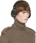 Burberry Brown Wool Check Earmuffs