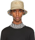 Fendi Reversible Beige & Multicolor FF Fish-Eye Bucket Hat