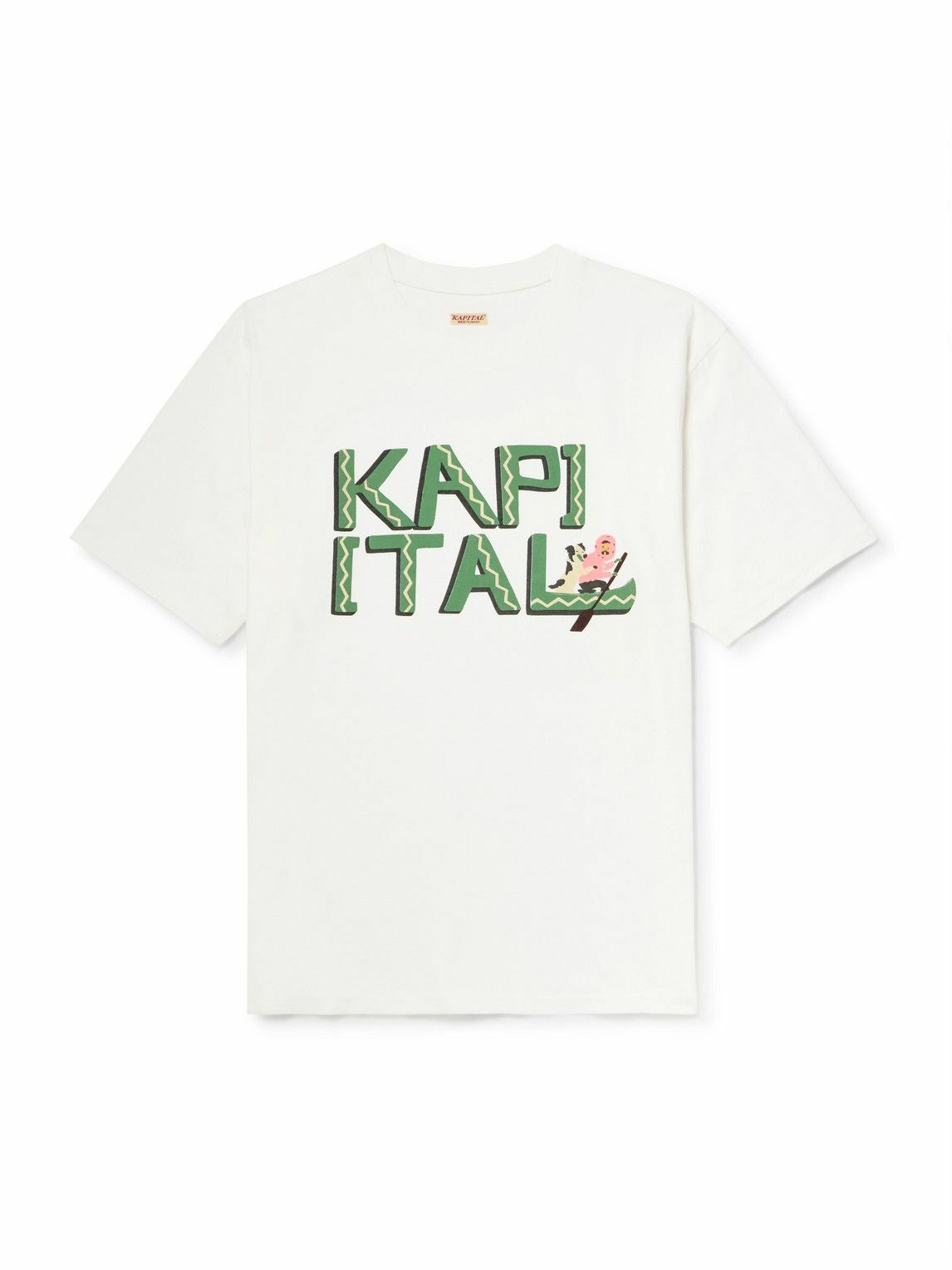 KAPITAL - Logo-Embroidered Printed Waffle-Knit Cotton-Jersey T