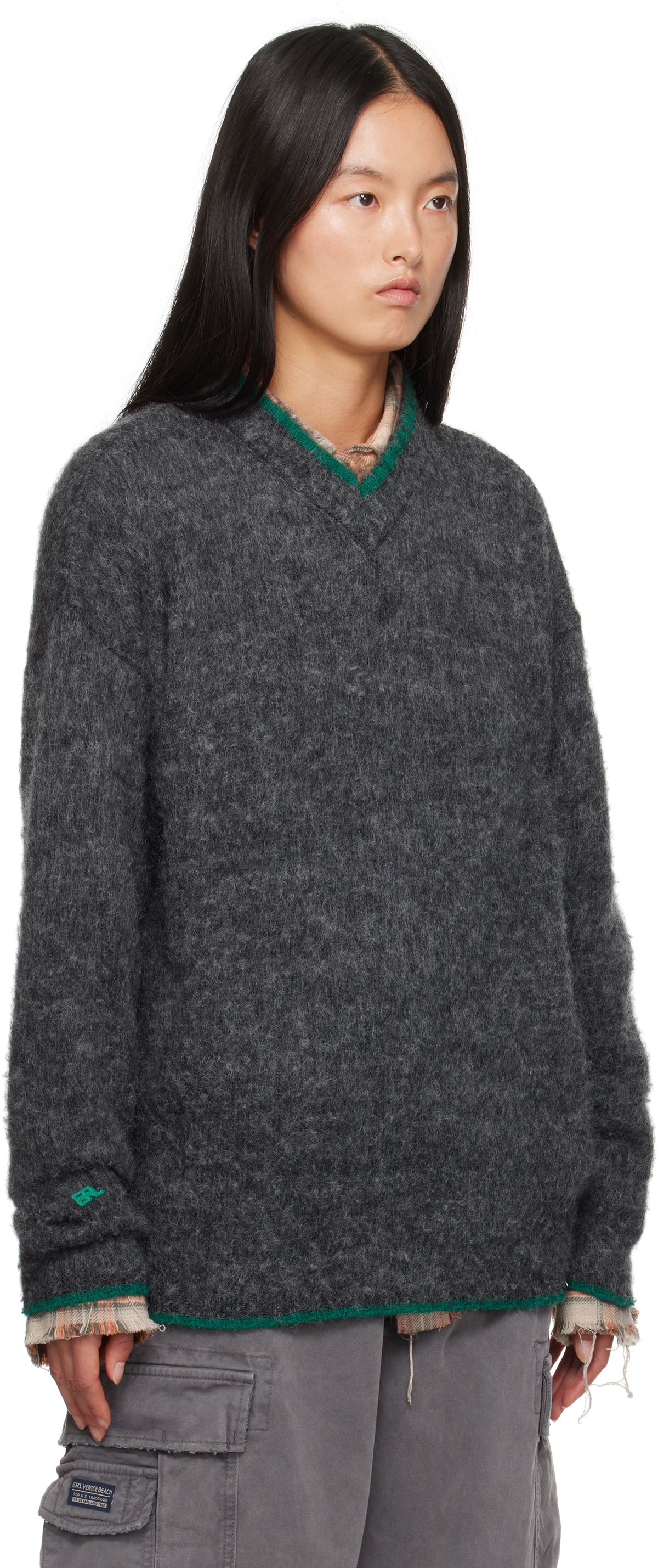 ERL Gray Pilling Overwashed Sweater