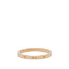 Maison Margiela Men's Embossed Number Logo Slim Band Ring in Gold