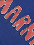 Marni - Logo-Print Cotton-Jersey Hoodie - Blue
