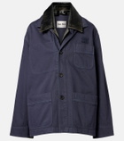 Miu Miu Leather-trimmed oversized cotton gabardine jacket