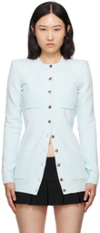 WARDROBE.NYC Blue Padded Shoulder Cardigan
