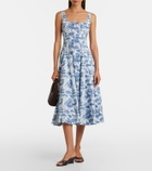 Staud Wells floral cotton poplin midi dress