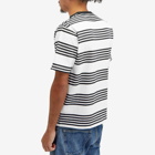 Beams Plus Men's Nep Stripe Pocket T-Shirt in White