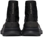 Alexander McQueen Black Floral Tread Slick High Sneakers