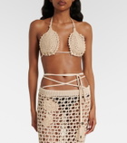 The Attico Crochet cotton bikini top