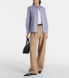 Vince High-rise cotton-blend wide-leg pants