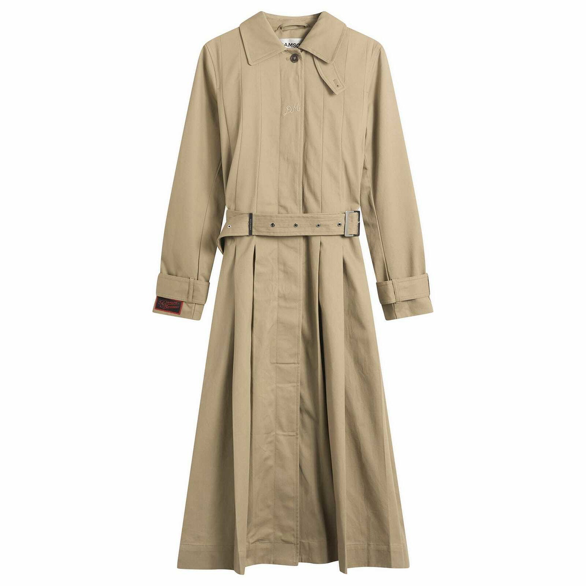 Damson Madder Women's Sofia Pleated Trench Coat in Stone