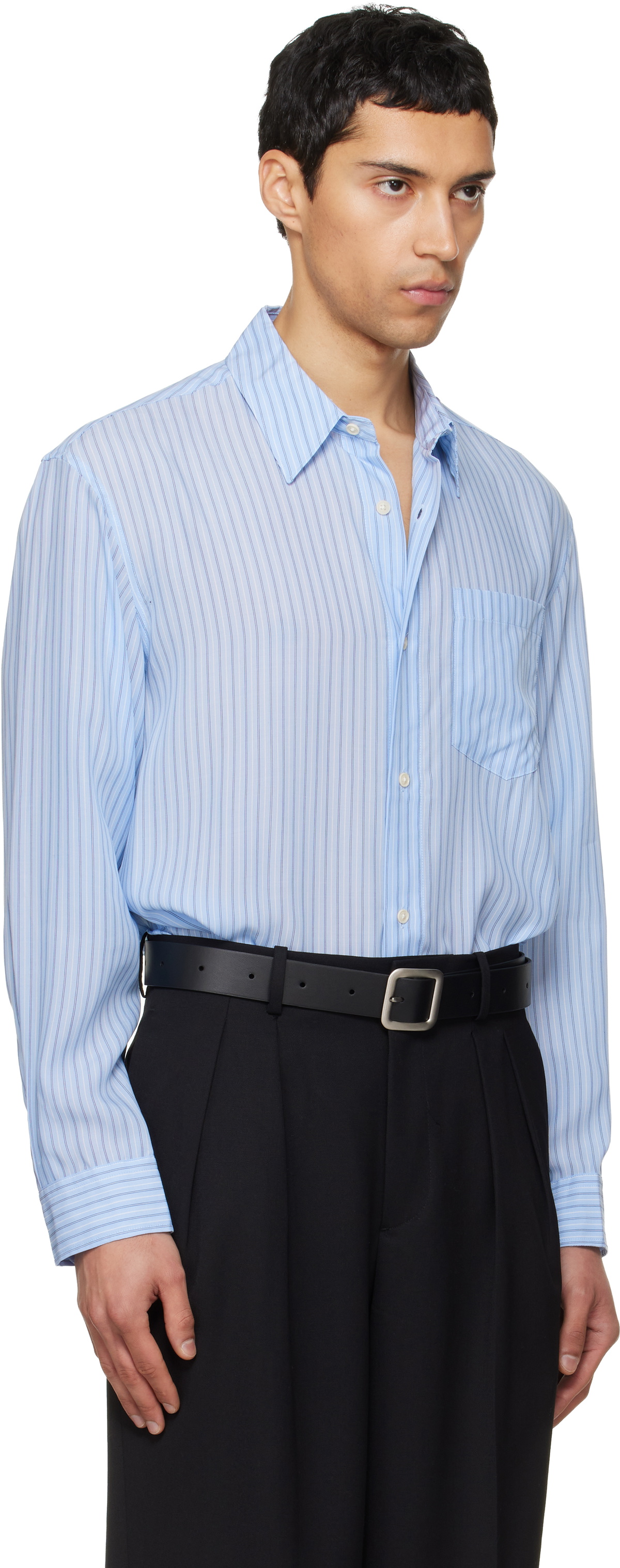 TONYWACK Blue Striped Lyocell Shirt