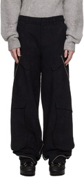 HELIOT EMIL Black Punctured Cargo Pants