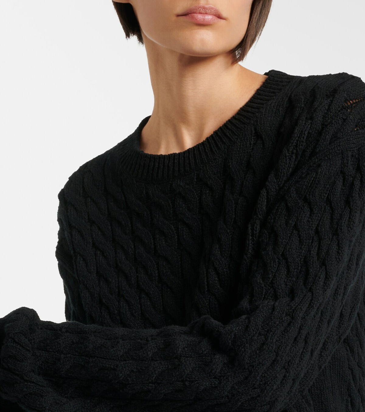 The Row Orus cable-knit cotton and linen sweater