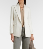Eleventy Double-breasted wool and cashmere blazer