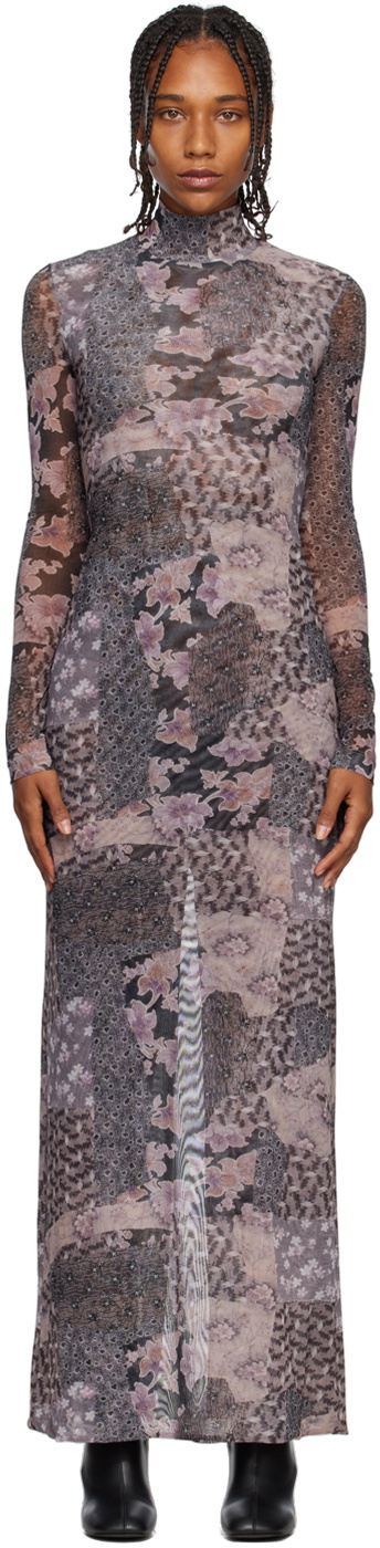 Rosetta Getty Multicolor Long Sleeve Maxi Dress
