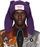 Charles Jeffrey LOVERBOY Purple Chunky Rabbit Beanie
