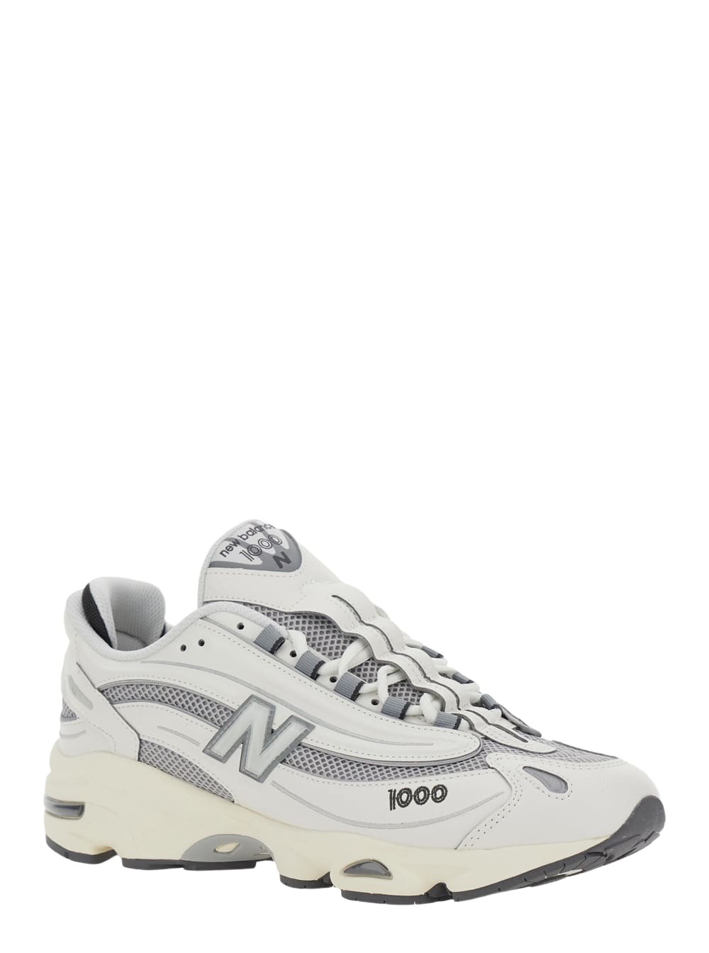 New Balance Grey Low Top Sneakers With Logo Patch On Side And Tongue And Perforated Panels In Tech Fabric Unisex