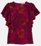 Ulla Johnson Lena floral silk crêpe de chine top
