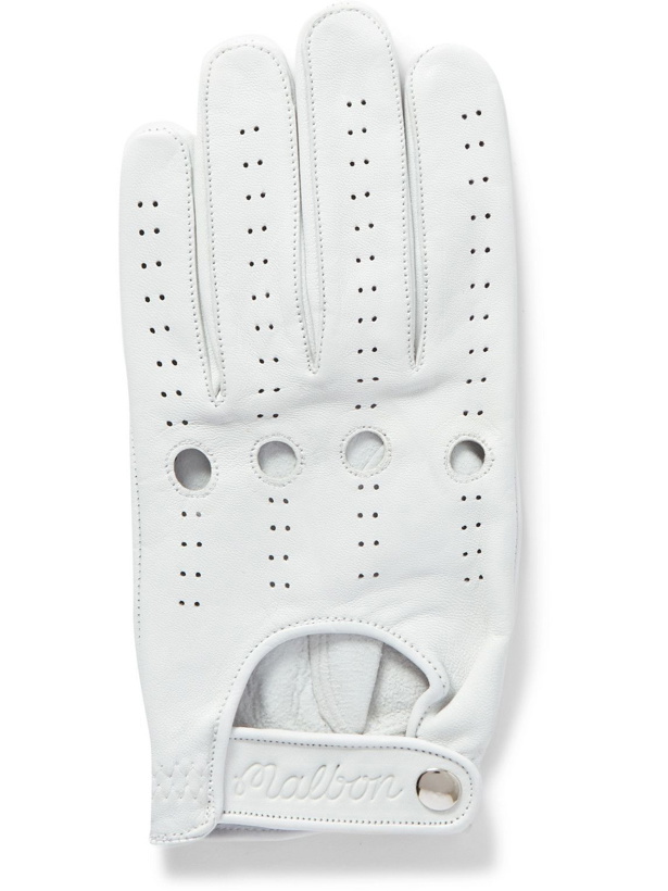 Photo: Malbon Golf - Perforated Leather Golf Glove - White