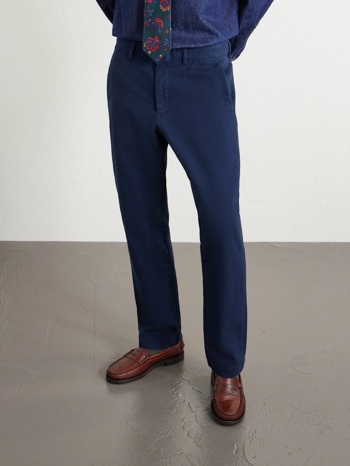 Polo Ralph Lauren - Straight-Leg Cotton-Blend Twill Trousers - Blue