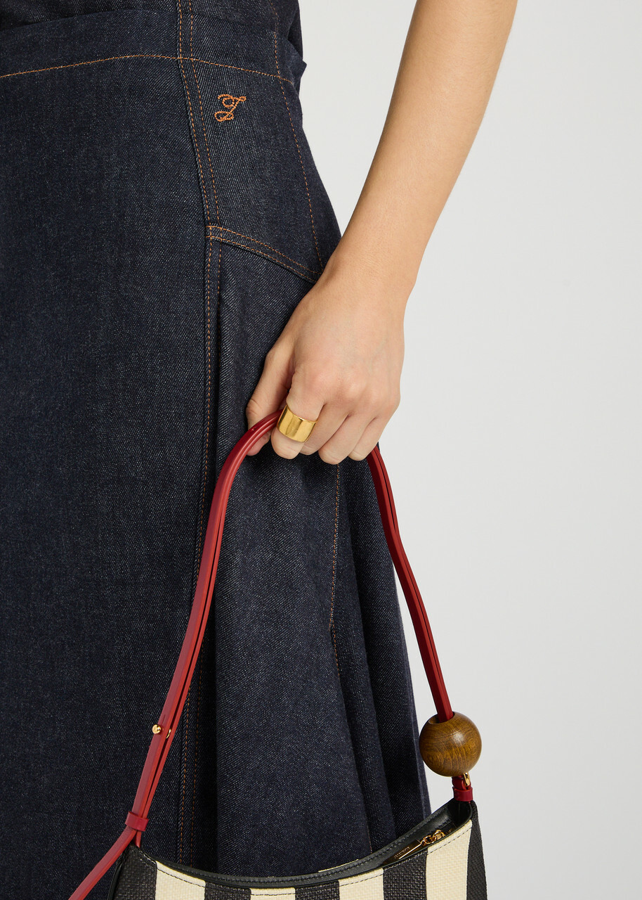 Jacquemus La Jupe De-nîmes Lavoir Denim Midi Skirt Navy
