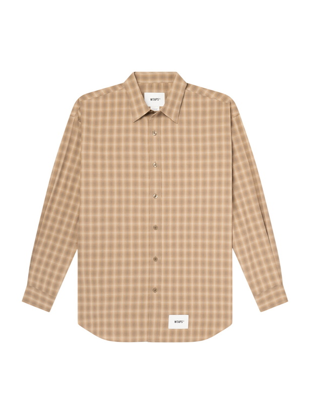 Photo: WTAPS - Logo-Appliquéd Checked Woven Shirt - Brown