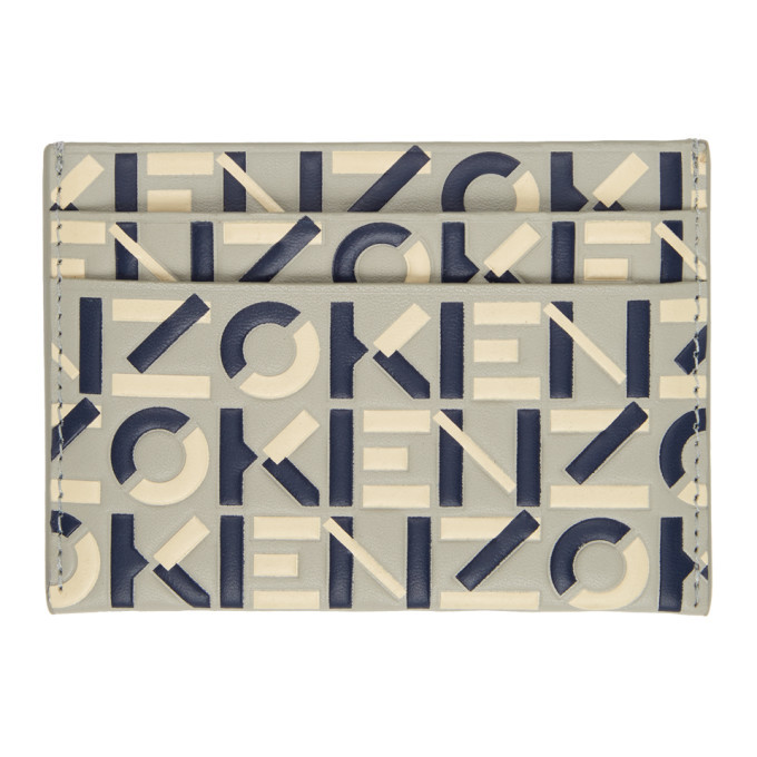 Photo: Kenzo Grey and Navy Monogram Card Holder