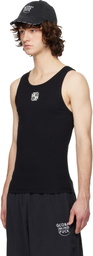 VETEMENTS Black Biker Cross Logo Tank Top