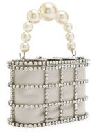 Rosantica Holli Crystal-embellished Satin top Handle bag - Silver - One Size