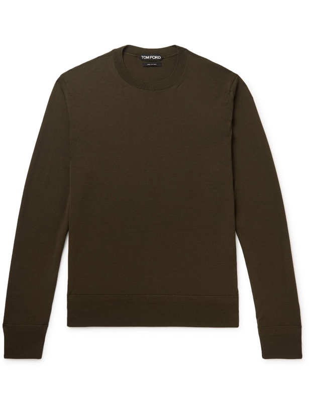 Photo: TOM FORD - Slim-Fit Wool Sweater - Green