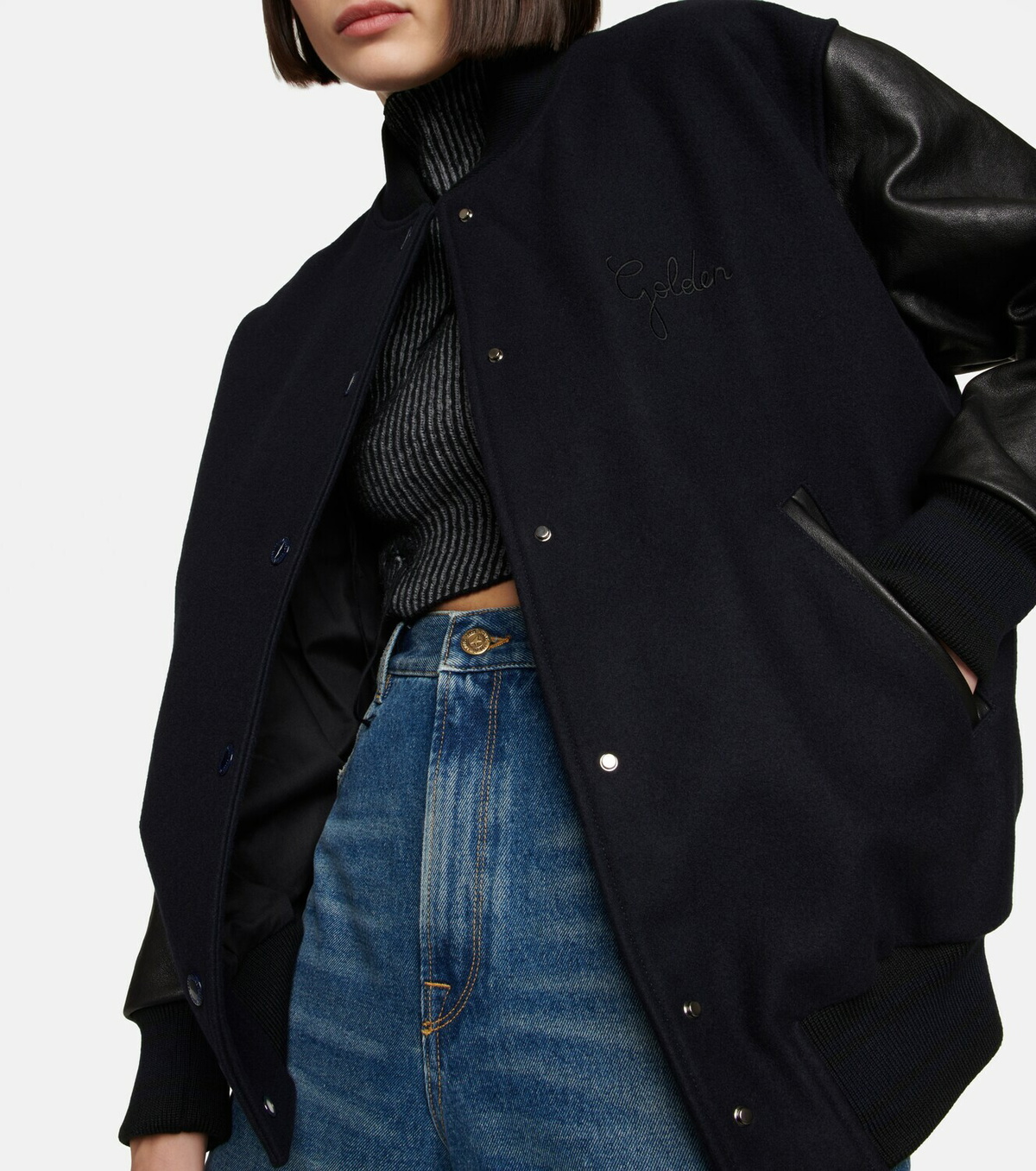 Golden Goose - Leather-trimmed bomber jacket