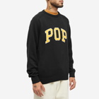 Pop Trading Company Men's Arch Logo Crew Knit in Black