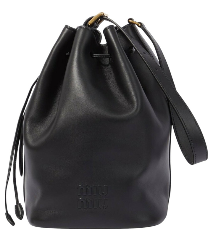 Photo: Miu Miu Logo leather bucket bag