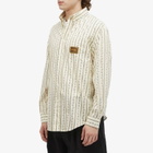 Drôle de Monsieur Men's Braided Flower Shirt in Ecru