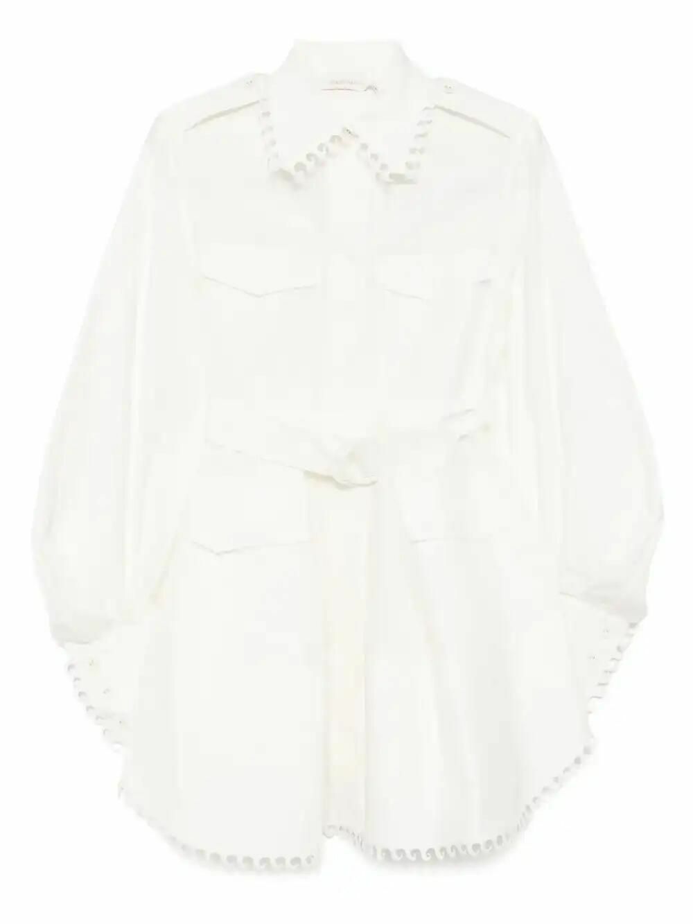 Zimmermann Stripe Utility Belted Long Sleeve Mini Dress