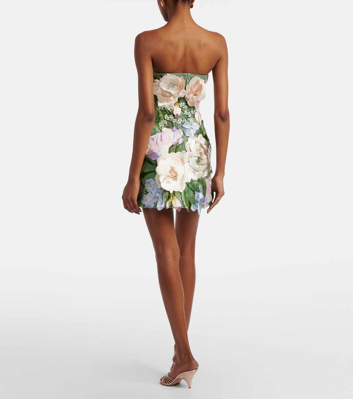 Leo Lin Roselle floral-appliqué minidress