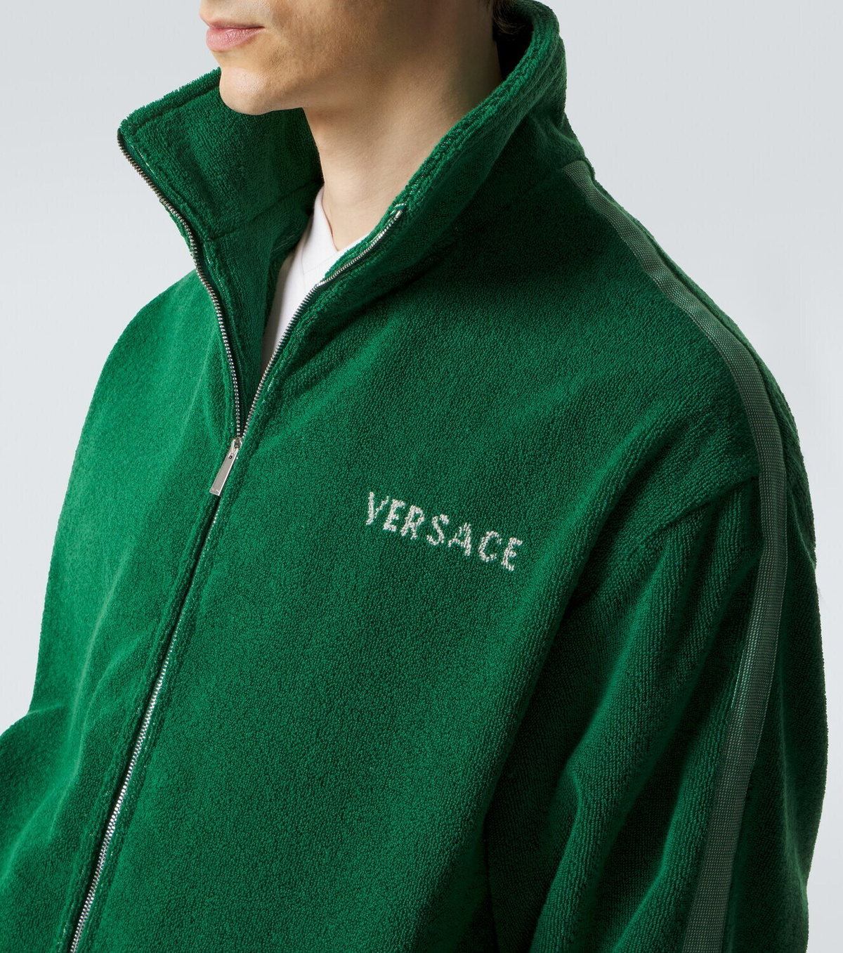 Versace Medusa cotton terry zip-up sweatshirt