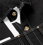Versace - Logo-Print Hooded Denim Jacket - Black